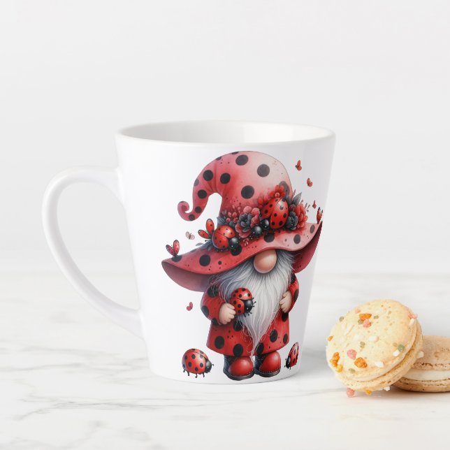 Ladybug Gnomes Latte Mug (In Situ)