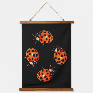 Ladybug Go Round Abstract Hanging Tapestry