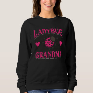 Ladybug Grandma Pink White Garden Insect Sweatshirt