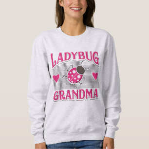 Ladybug Grandma Pink White Garden Insect Sweatshirt