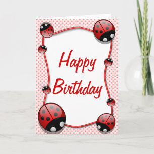 Ladybug Happy Birthday Card