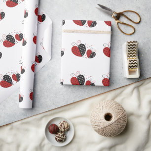 Ladybug Heart cute Wrapping Paper
