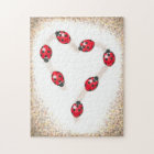 Ladybug Heart Jigsaw Puzle