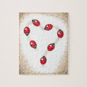 Ladybug Heart Jigsaw Puzle Puzzle
