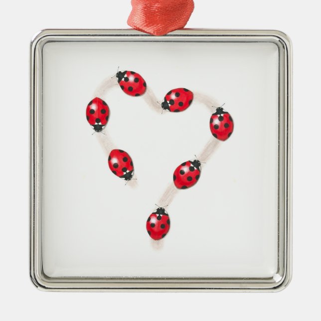 Ladybug Heart Ornament (Front)