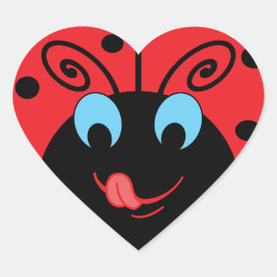 Ladybug Heart Sticker