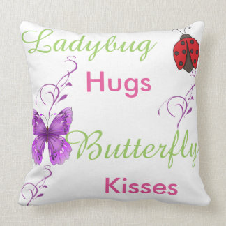 Ladybug Hugs Butterfly kisses pillow