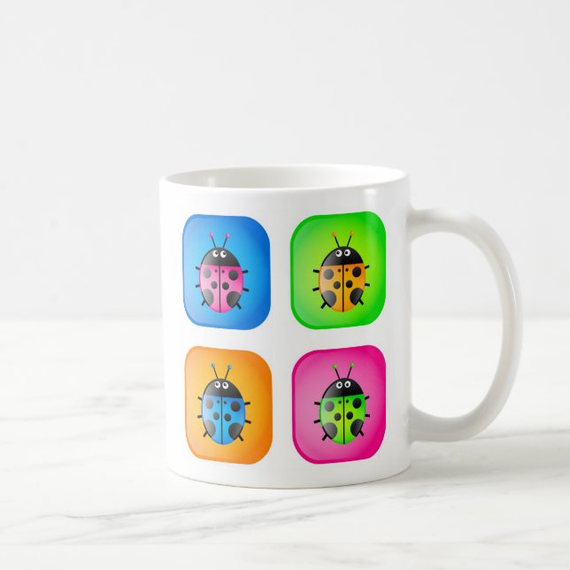 Ladybug Icons Coffee Mug (Right)