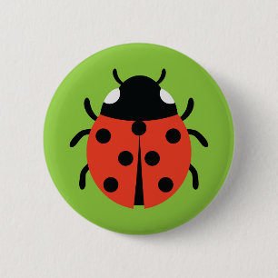 Ladybug Illustration 2 Inch Round Button