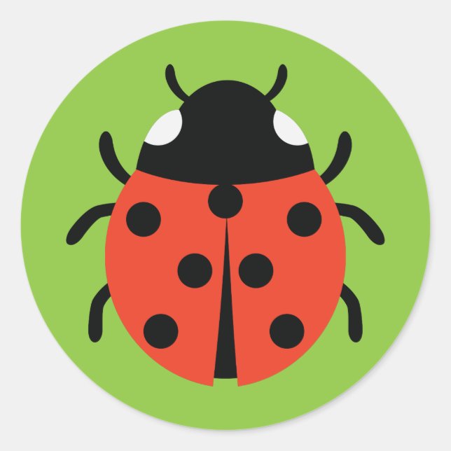 Ladybug Illustration Classic Round Sticker (Front)
