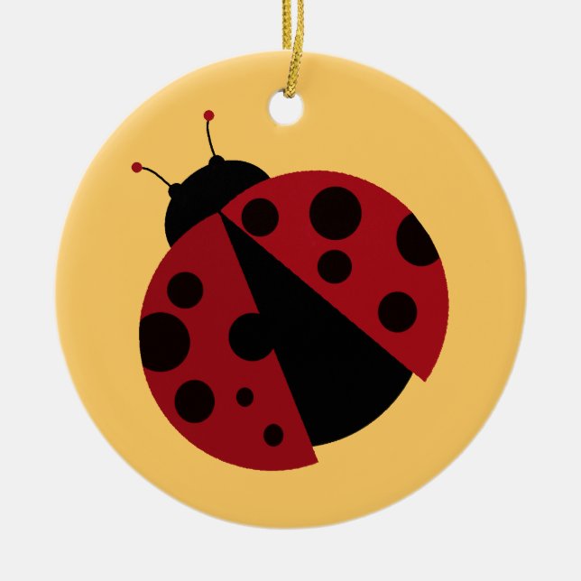 ladybug image ceramic ornament (Front)