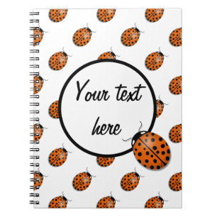 Ladybug in orange notebook