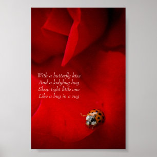 Ladybug in Red Rose Ladybug Hug Child's Poster