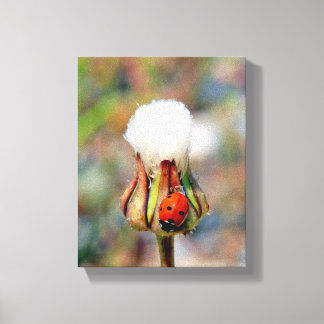 Ladybug insect spring green red cute environment C Canvas Print