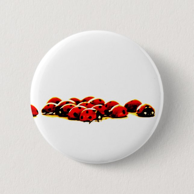 ladybug invasion 2 inch round button (Front)