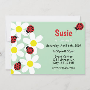 Ladybug Invitation Spring Invitation