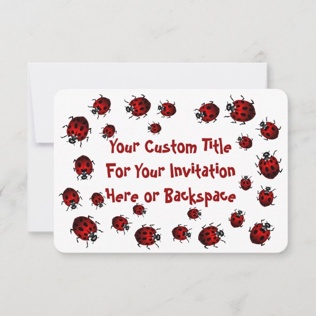 Ladybug Invitations Personalized Red Ladybug RSVP (Front)