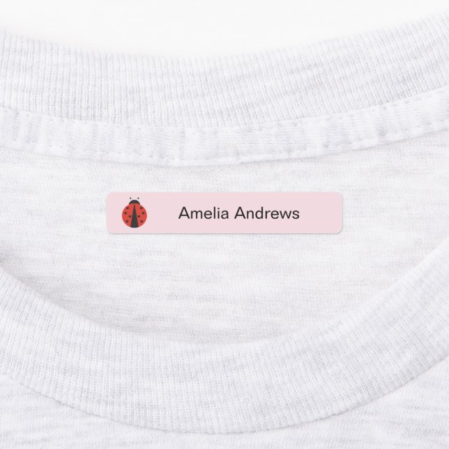 Ladybug Iron on Name Labels for School Camp (Affixed)