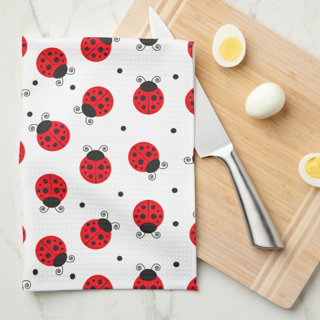 Ladybug Kitchen Towel (Quarter Fold)