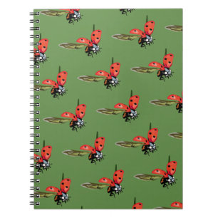 Ladybug, Lady bird fly Spiral Carnet
