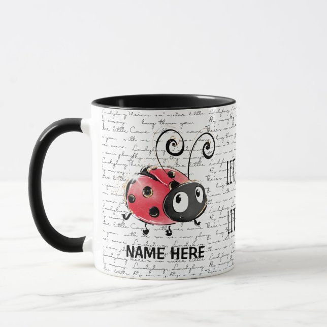 Ladybug Ladybird design Mug (Left)