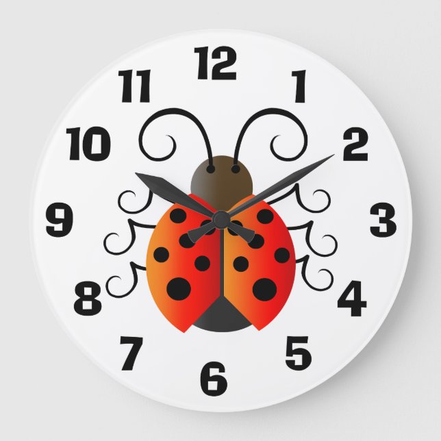 Ladybug Large Clock (Front)