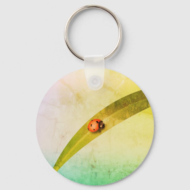 Ladybug Leaf Keychain (Front)