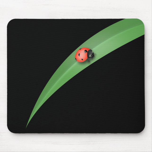 Ladybug Leaf Mouse Pad (Front)