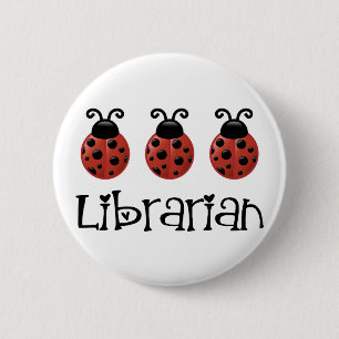 Ladybug Librarian Gift 2 Inch Round Button