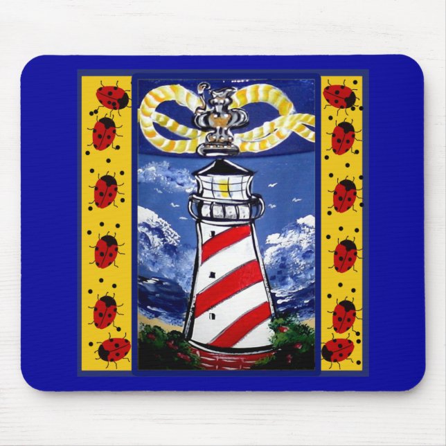 Ladybug Lighthouses Mouse Pad (Front)