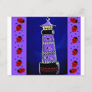 Ladybug Lighthouses Postcard