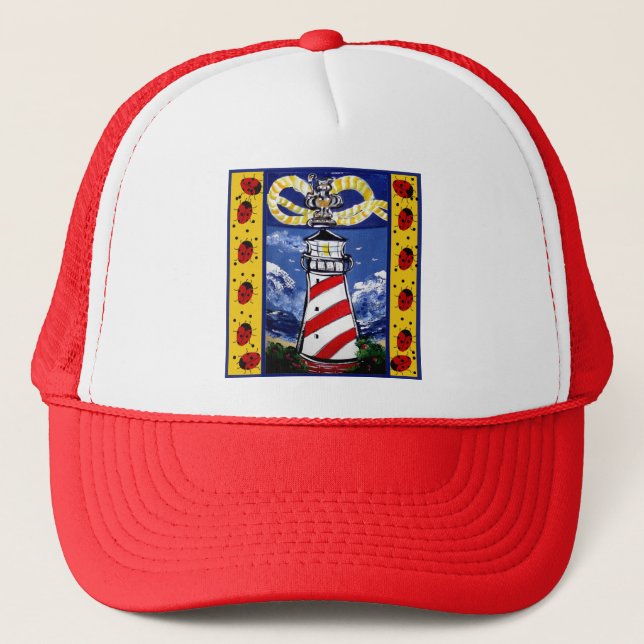 Ladybug Lighthouses Trucker Hat (Front)