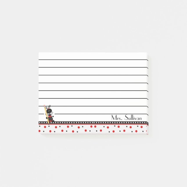 Ladybug Lined Post-it Notes (Front)