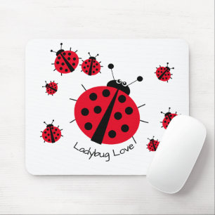 Ladybug Love Girly Fun Cute Cartoon Mouse Pad