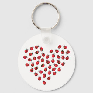 Ladybug Love Heart Keychain