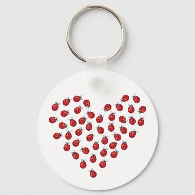 Ladybug Love Heart Keychain (Front)