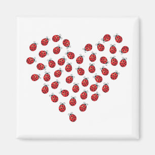 Ladybug Love Heart Magnet