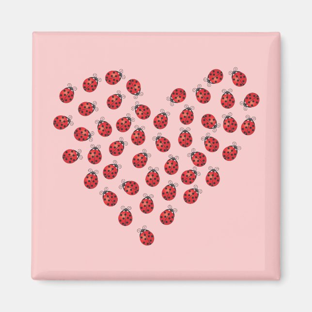 Ladybug Love Heart Magnet (Front)