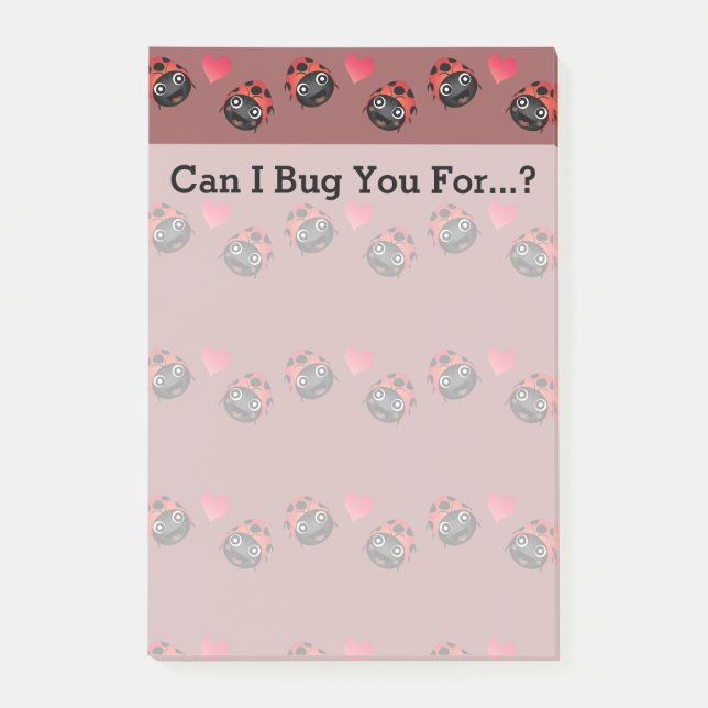 Ladybug Love (Pattern) Post-it Notes (Front)