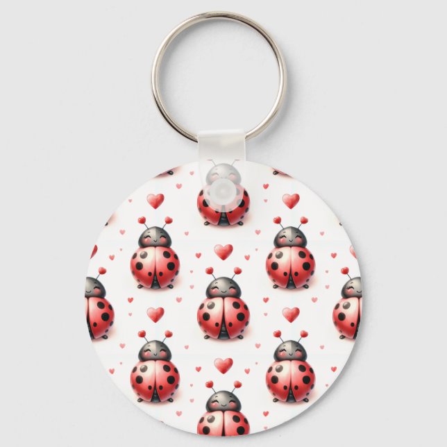 Ladybug Love (personalized) Keychain (Front)