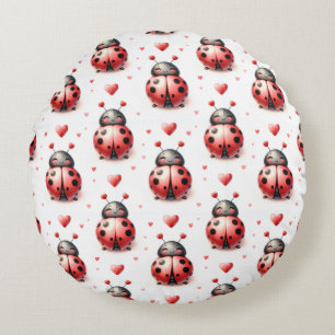 Ladybug Love Round Pillow