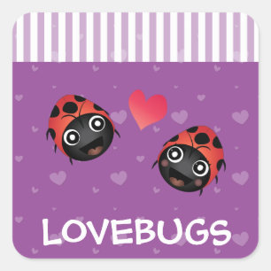 Ladybug Love Square Sticker