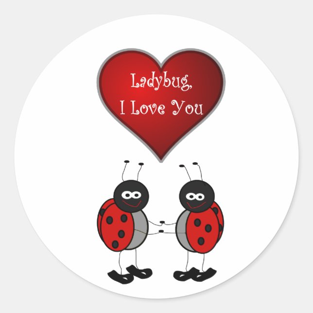Ladybug Love Sticker/Seal Classic Round Sticker (Front)