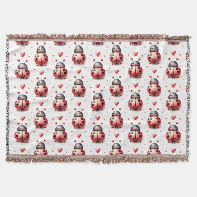 Ladybug Love Throw Blanket (Front)