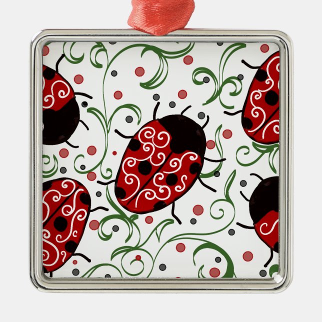 Ladybug Metal Ornament (Front)