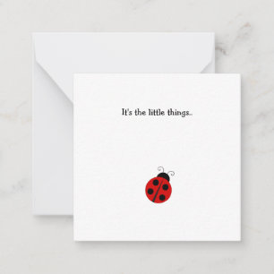 Ladybug Mini Thank You Flat Note Card