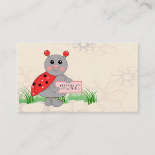 Ladybug Monogram Business Card