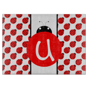 Ladybug Monogram Cutting Board