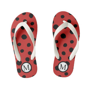 Ladybug Monogram ⎢Kids Flip Flops