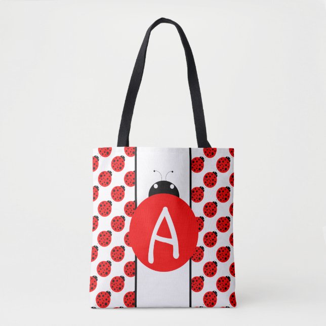 Ladybug Monogram Tote Bag (Front)